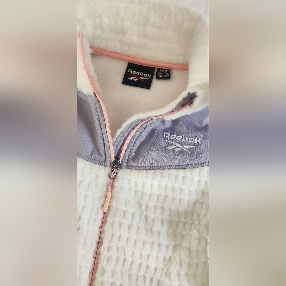 White Fleece Reebok Jacket Girls 10/12